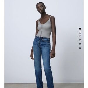 Zara Knit Corset Top Size Small - Grayish Spaghetti Strap Tank Top